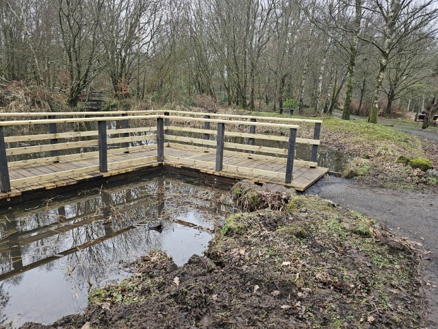 View of the new walkway facing East